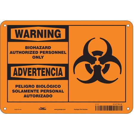 Biohazard Sign,10" W,7" H,0.055" Thick (