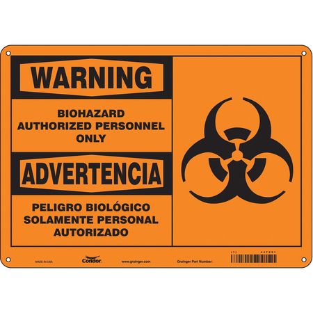 Biohazard Sign,14" W,10" H,0.055" Thick