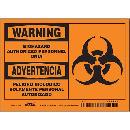 Biohazard Sign,7" W,5" H,0.004" Thick (7