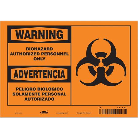 Biohazard Sign,7" W,10" H,0.004" Thick (