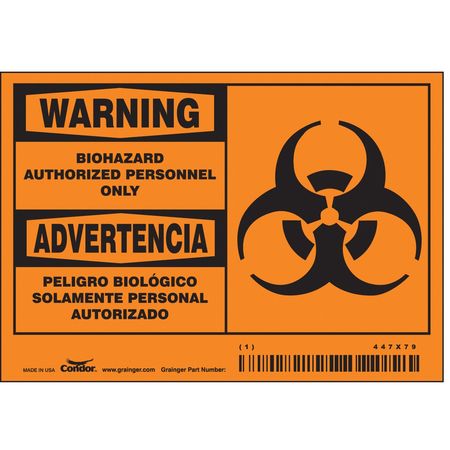 Biohazard Sign,5" W,3-1/2" H,pk5 (2 Unit