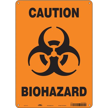 Biohazard Sign,10" W,14" H,0.055" Thick