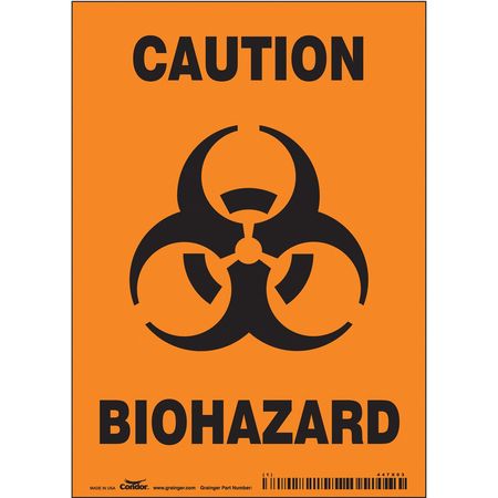 Biohazard Sign,5" W,7" H,0.004" Thick (7