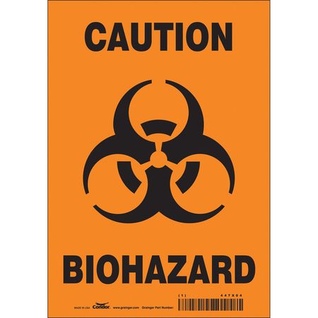 Biohazard Sign,7" W,10" H,0.004" Thick (