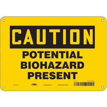 Biohazard Sign,10" W,7" H,0.055" Thick (