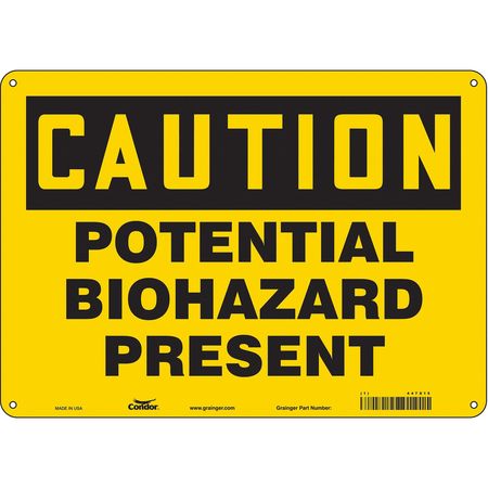 Biohazard Sign,14" W,10" H,0.055" Thick