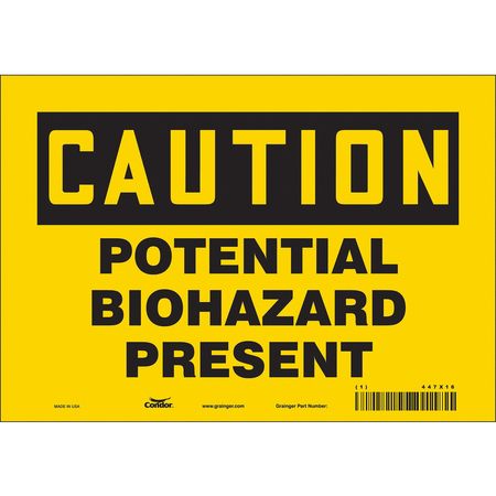 Biohazard Sign,10" W,7" H,0.004" Thick (