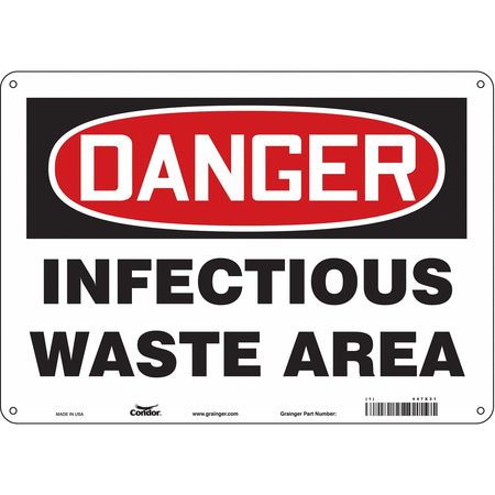 Biohazard Sign,14" W,10" H,0.055" Thick