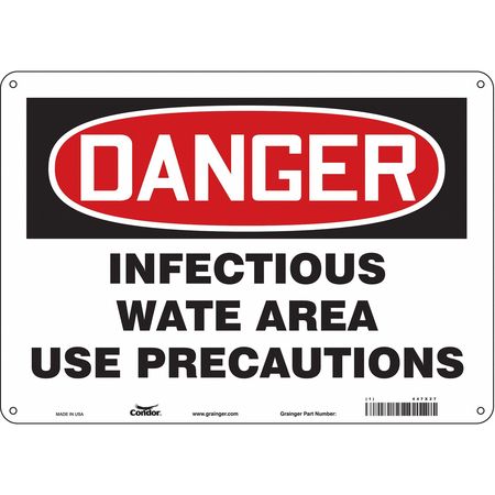 Biohazard Sign,14" W,10" H,0.055" Thick