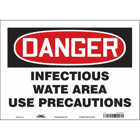 Biohazard Sign,14" W,10" H,0.004" Thick