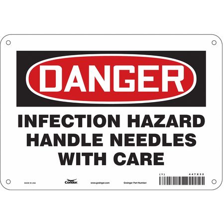 Biohazard Sign,10" W,7" H,0.055" Thick (