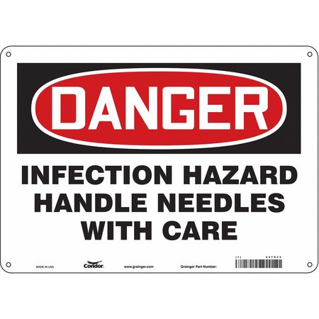 Biohazard Sign,14" W,10" H,0.055" Thick