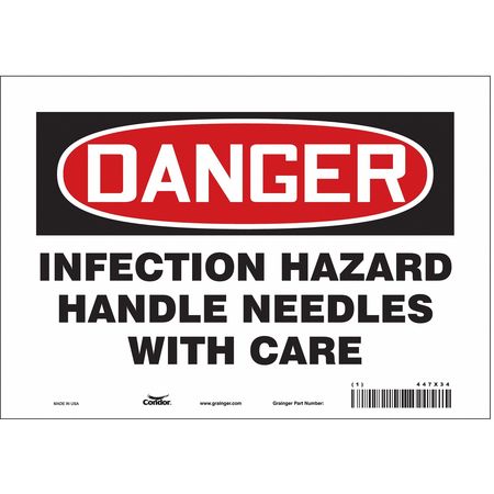 Biohazard Sign,10" W,7" H,0.004" Thick (