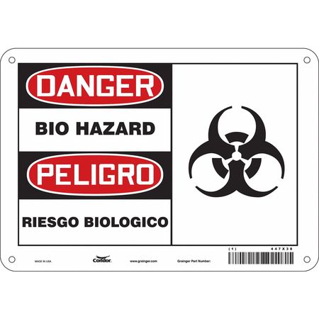 Biohazard Sign,10" W,7" H,0.055" Thick (