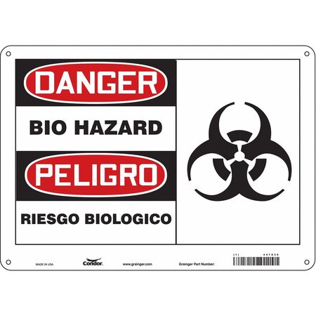 Biohazard Sign,14" W,10" H,0.055" Thick