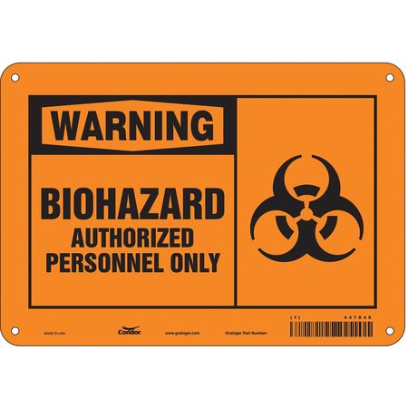 Biohazard Sign,10" W,7" H,0.055" Thick (