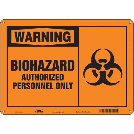 Biohazard Sign,14" W,10" H,0.055" Thick