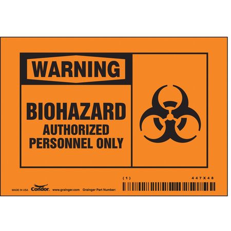 Biohazard Sign,5" W,3-1/2"h,0.004" Thick