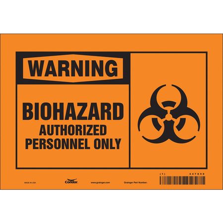 Biohazard Sign,10" W,7" H,0.004" Thick (