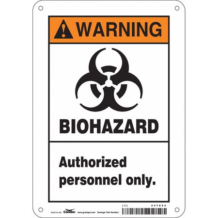 Biohazard Sign,7" W,10" H,0.055" Thick (