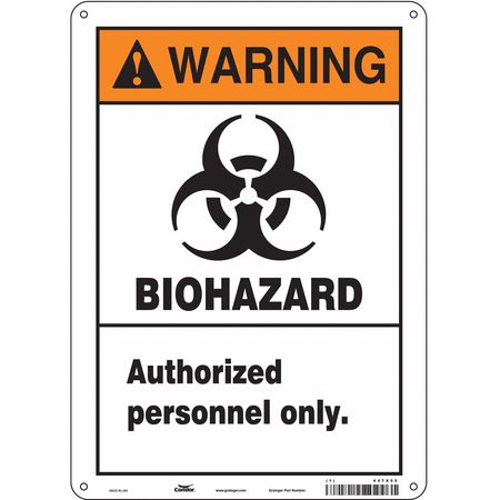 Biohazard Sign,10" W,14" H,0.055" Thick