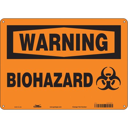 Biohazard Sign,14" W,10" H,0.055" Thick