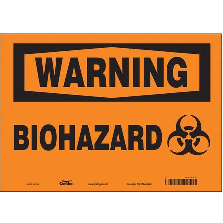 Biohazard Sign,14" W,10" H,0.004" Thick