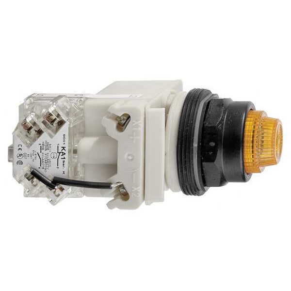 Push to Test Pilot Light, Amber, Incand