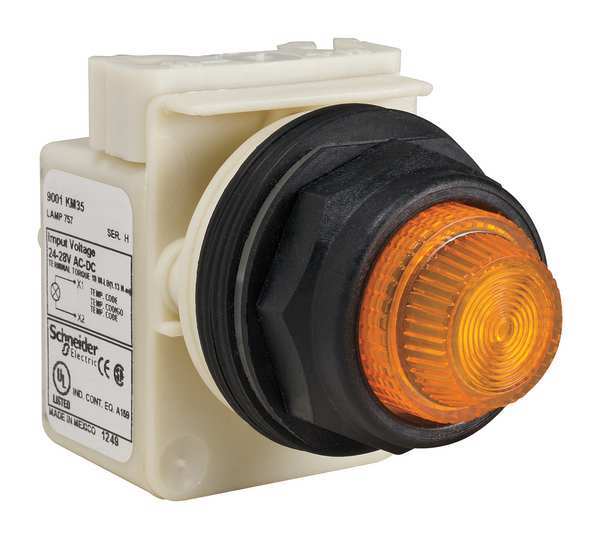 Pilot Light, Incan, Amber, 24-28VAC/DC