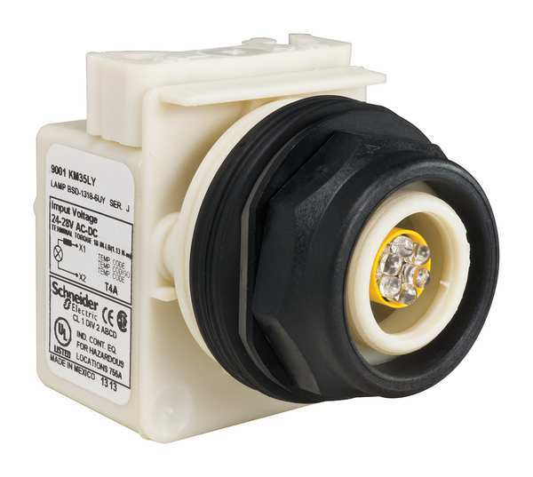 Pilot Light, LED, Yellow, 24-28V, No Lens