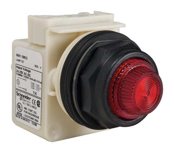 Pilot Light, Incan, Red, 24-28VAC/DC