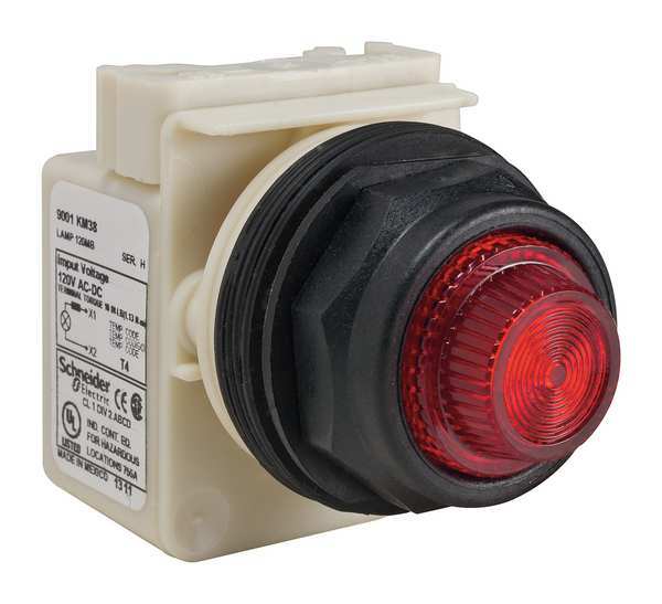 Pilot Light, Incan, Red, 120V, Fresnel Lens