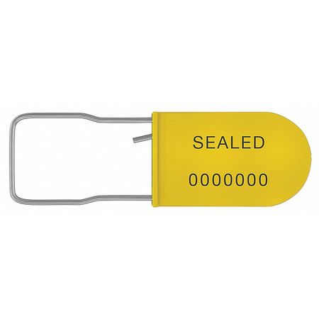 Padlock Seal,plastic,ylw,3-1/4in L,pk50