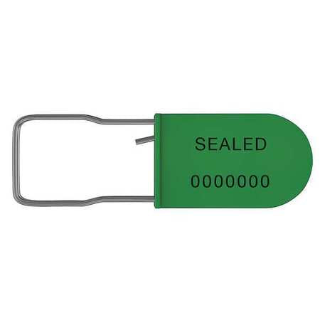 Padlock Seal,plastic,grn,3-1/4in L,pk50