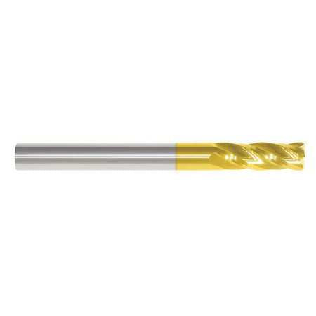 Cr End Mill, 1/8", 4fl, .010" Rad, Tin (