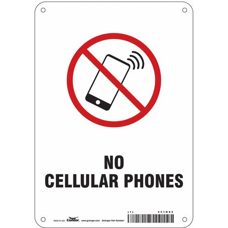 Sign Cell Phone,7" W,10" H,0.055" Thick