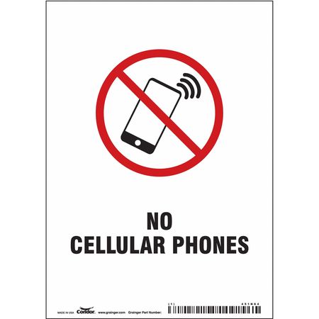 Sign Cell Phone,5" W,7" H,0.004" Thick (