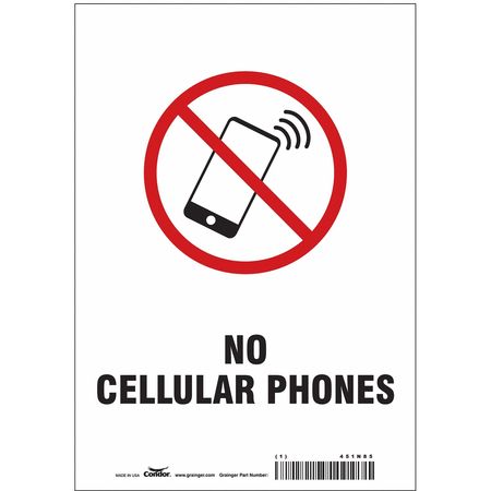 Sign Cell Phone,7" W,10" H,0.004" Thick