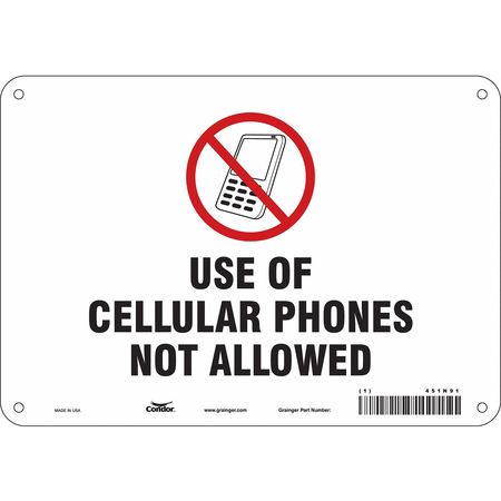 Sign Cell Phone,10" W,7" H,0.055" Thick