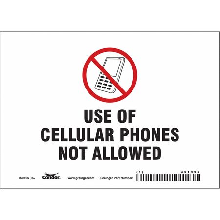 Sign Cell Phone,7" W,5" H,0.004" Thick (