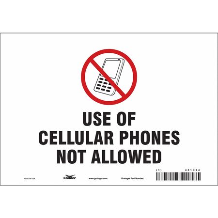 Sign Cell Phone,10" W,7" H,0.004" Thick