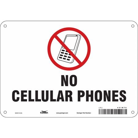 Sign Cell Phone,10" W,7" H,0.055" Thick