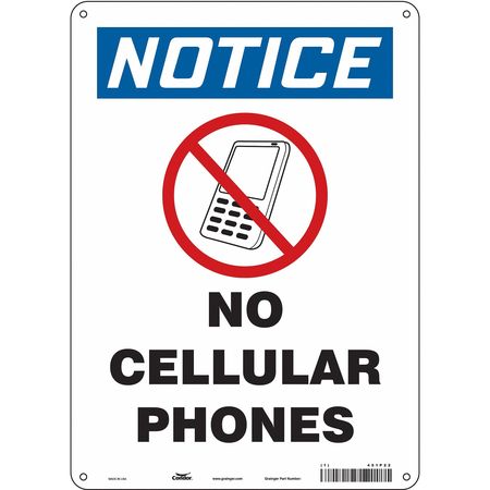 Sign Cell Phone,10" W,14" H,0.055" Thick