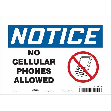 Sign Cell Phone,10" W,7" H,0.004" Thick