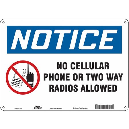 Sign Cell Phone,14" W,10" H,0.055" Thick