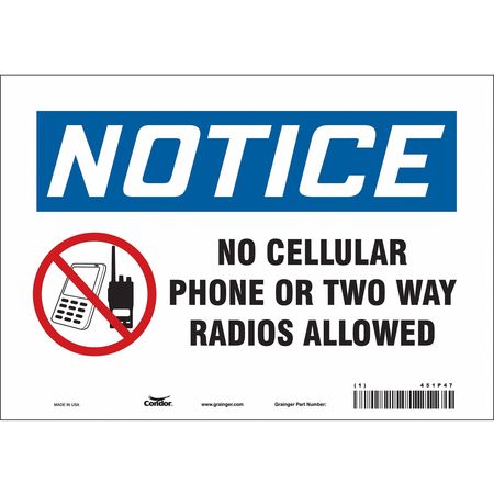 Sign Cell Phone,10" W,7" H,0.004" Thick