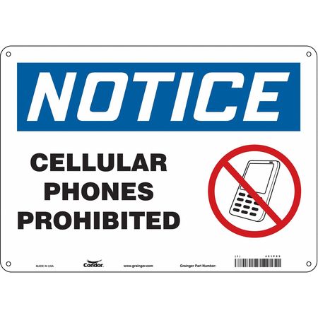 Sign Cell Phone,14" W,10" H,0.055" Thick