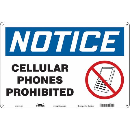 Sign Cell Phone,18" W,12" H,0.055" Thick