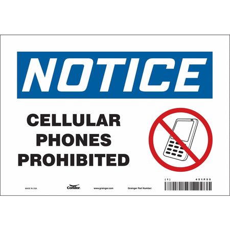 Sign Cell Phone,10" W,7" H,0.004" Thick