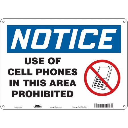 Sign Cell Phone,14" W,10" H,0.055" Thick